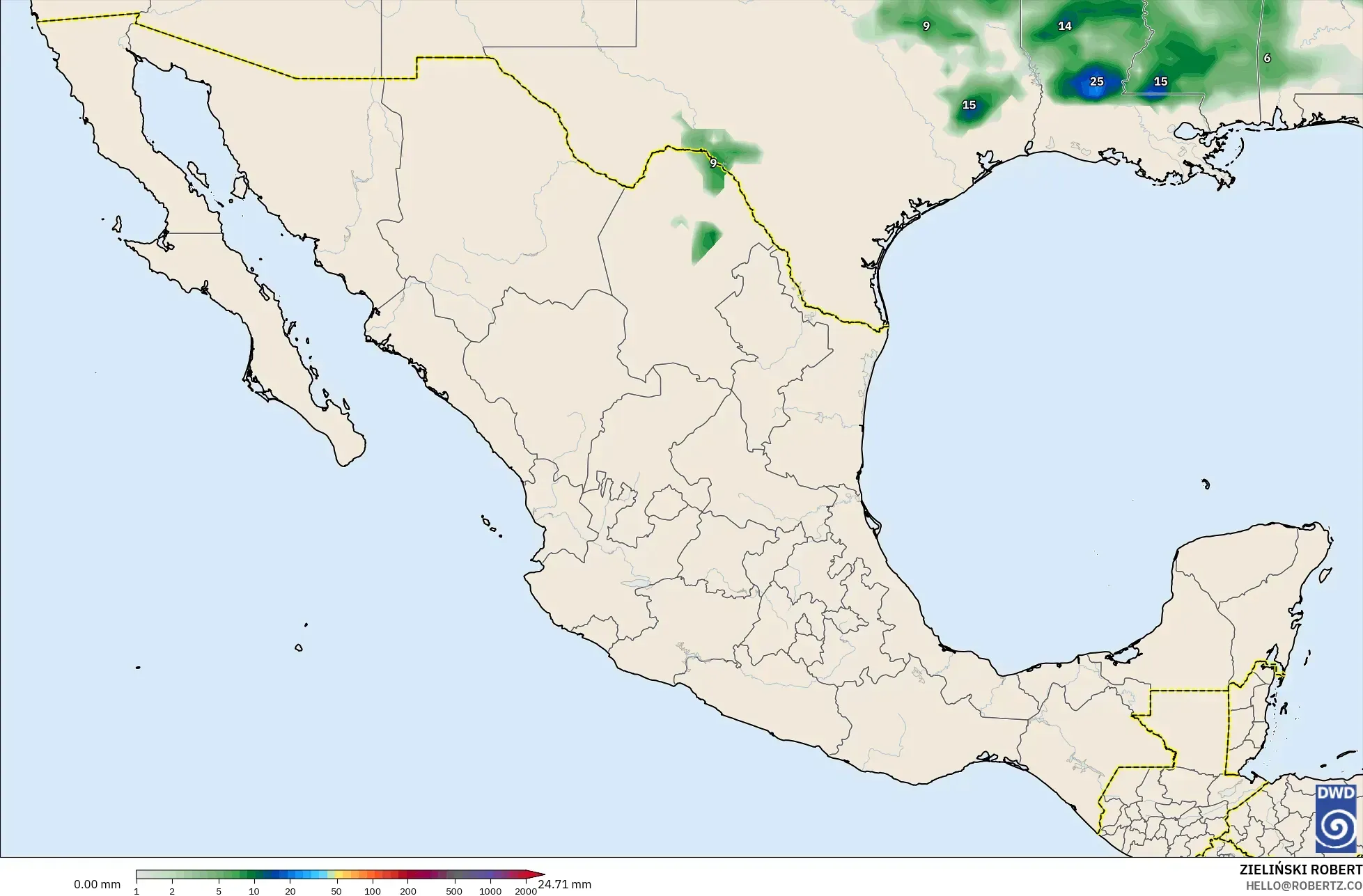 ICON modelo - México, Acúmulo de precipitação