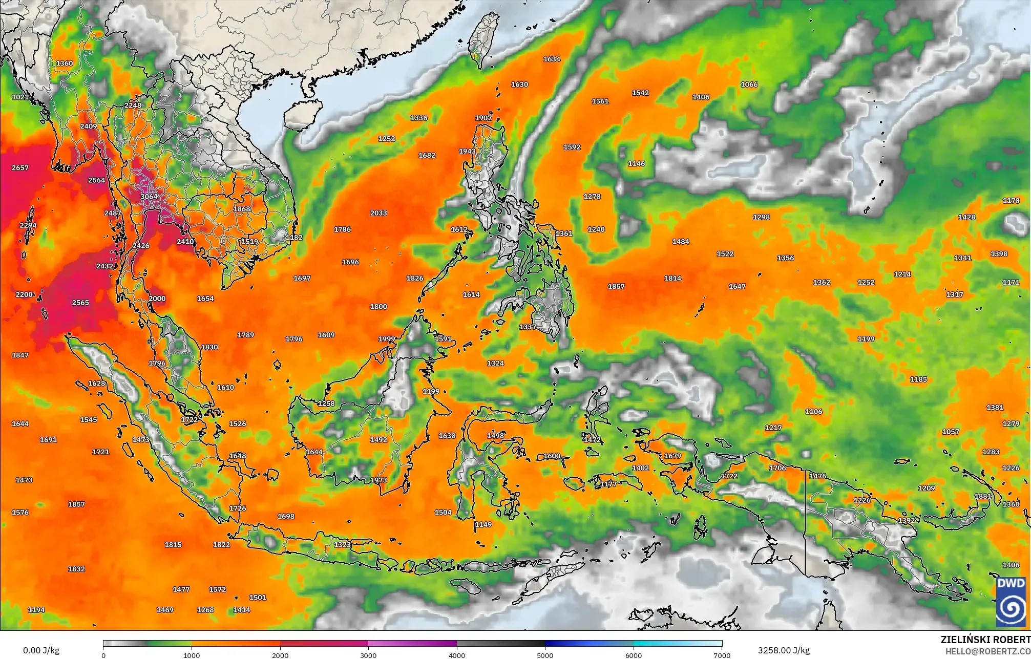 ICON modelo - Sudeste Asiático, CAPE