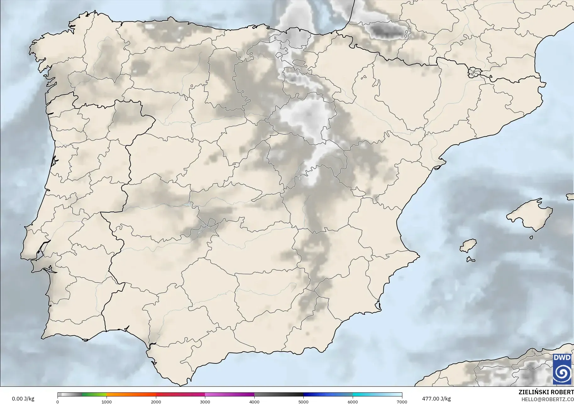 ICON modelo - Espanha, CAPE