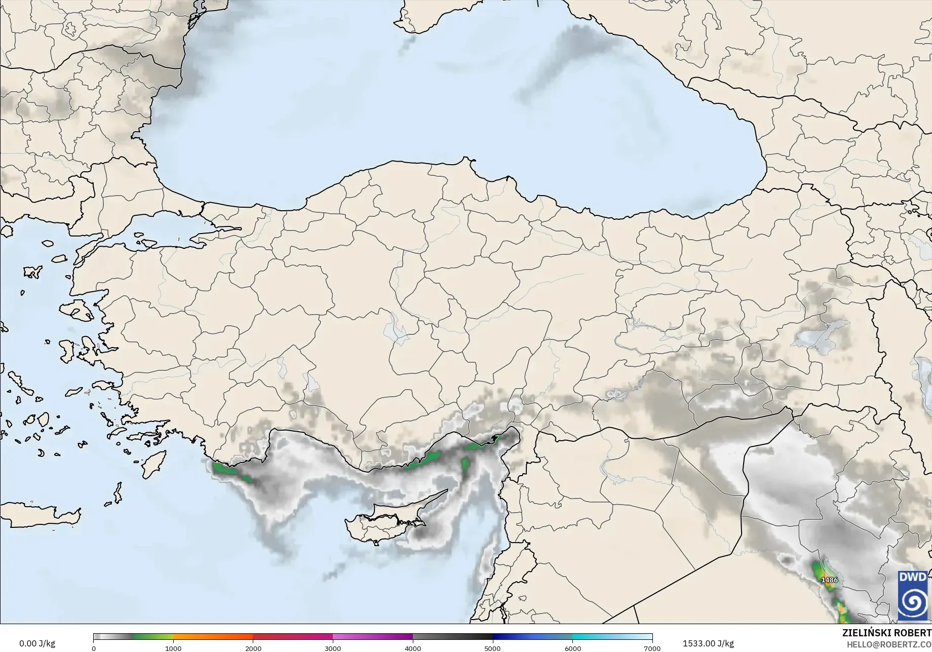 ICON modelo - Turquia, CAPE