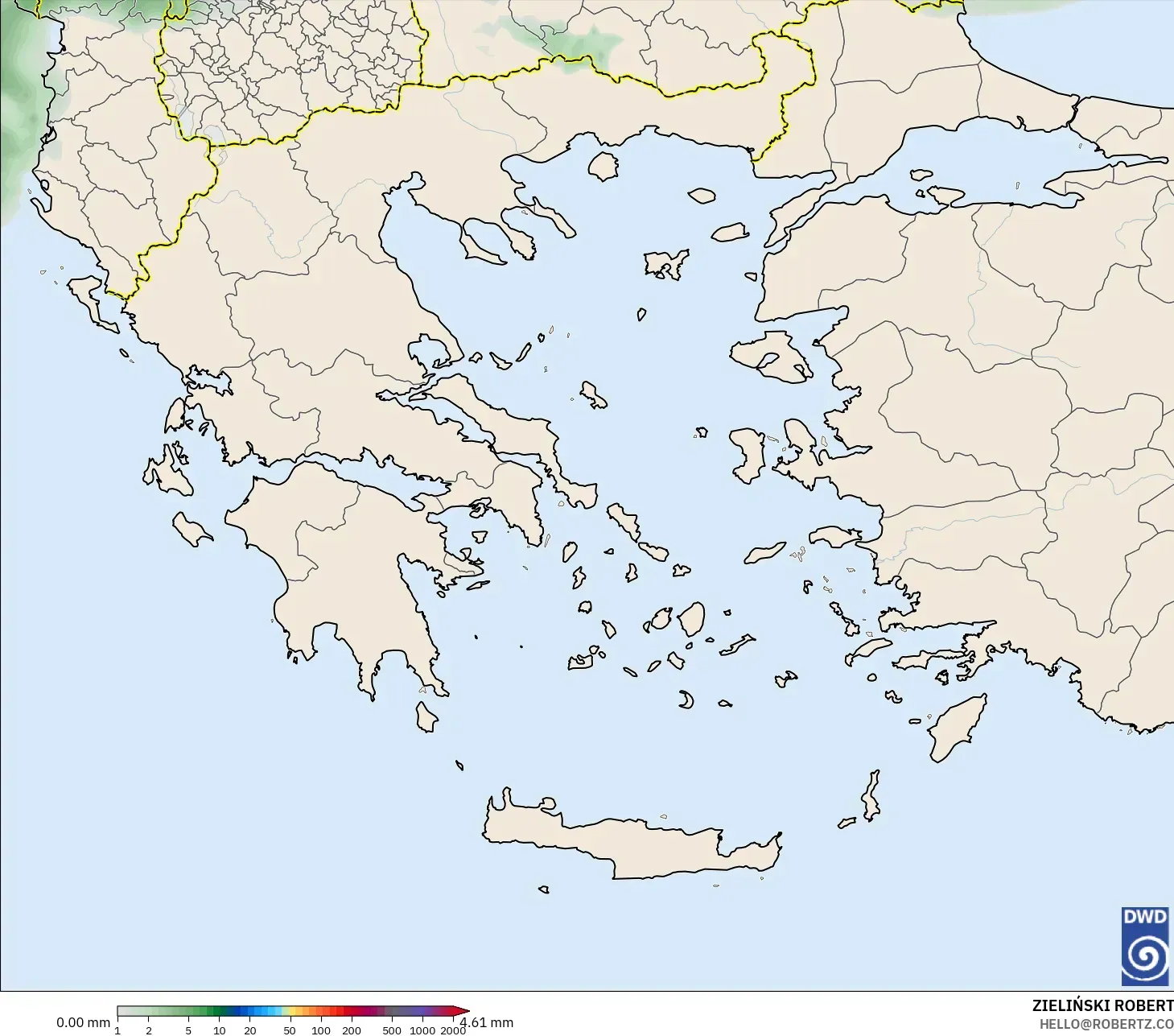 ICON modelo - Grécia, Acúmulo de precipitação
