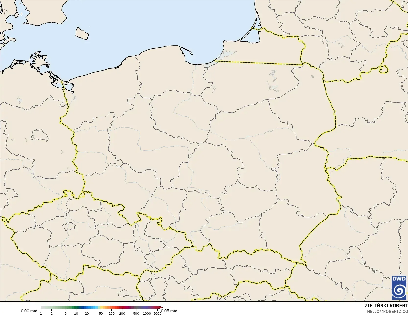 ICON modelo - Polônia, Acúmulo de precipitação