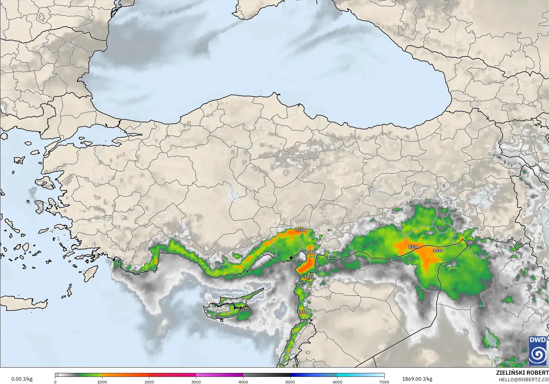 ICON modelo - Turquia, CAPE
