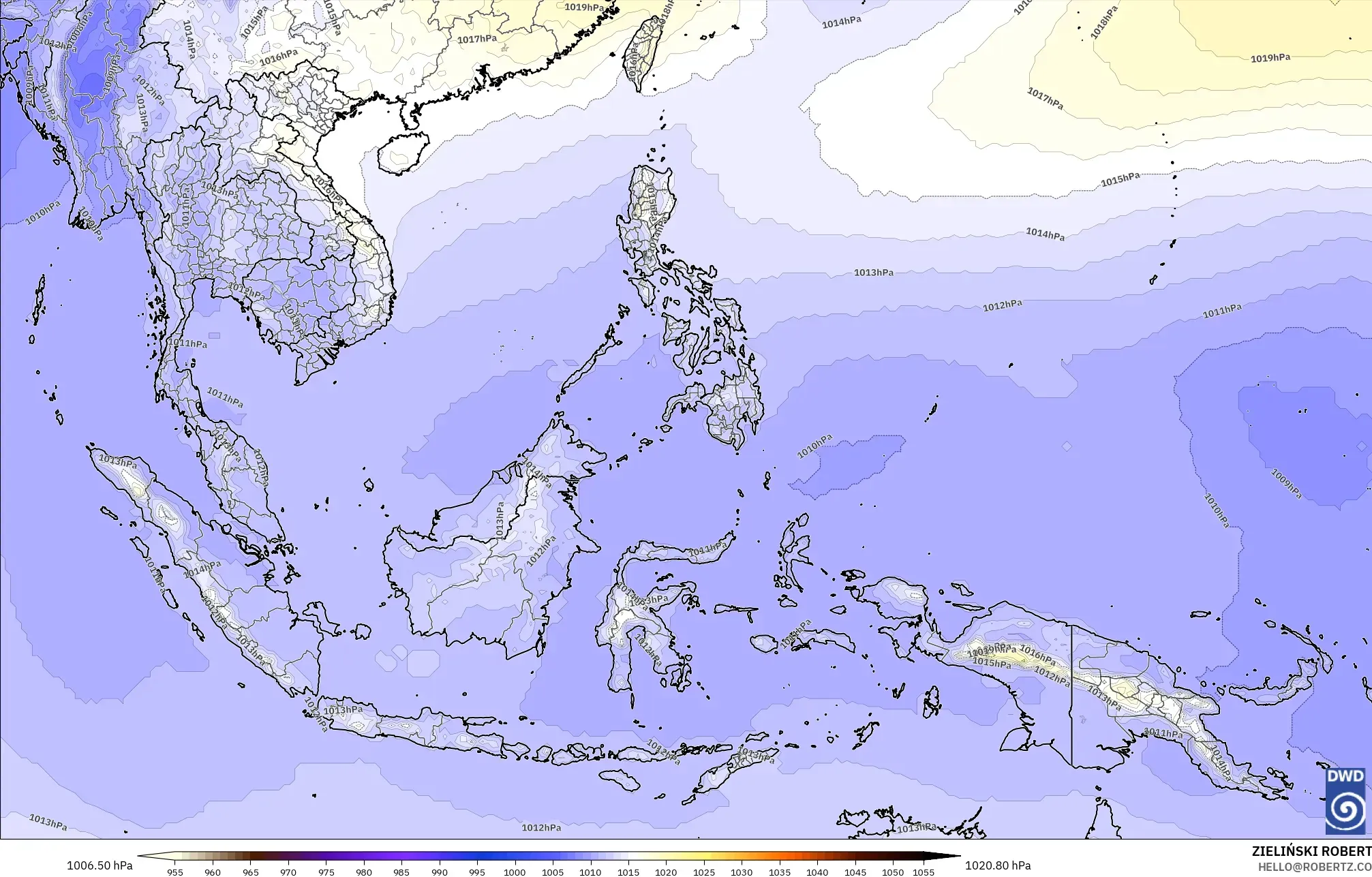 ICON modelo - Sudeste Asiático, Pressão