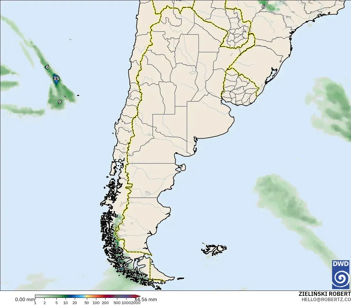ICON modelo - Argentina, Acúmulo de precipitação