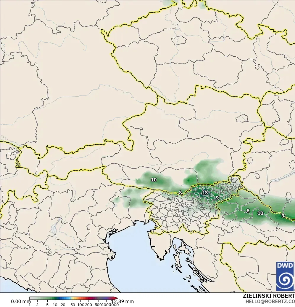ICON modelo - Áustria, Acúmulo de precipitação