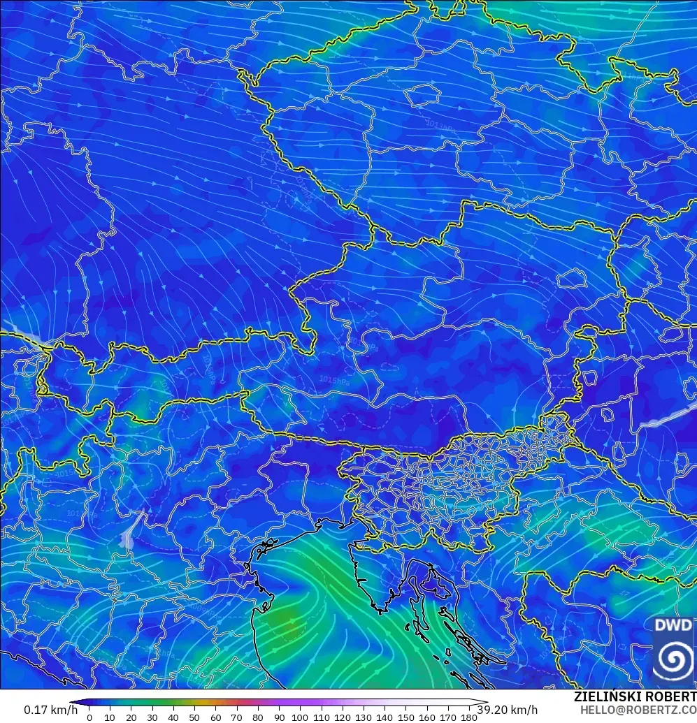ICON modelo - Áustria, Vento a 10 m