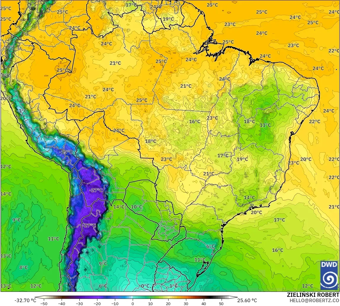 ICON modelo - Brasil, Ponto de orvalho a 2 m