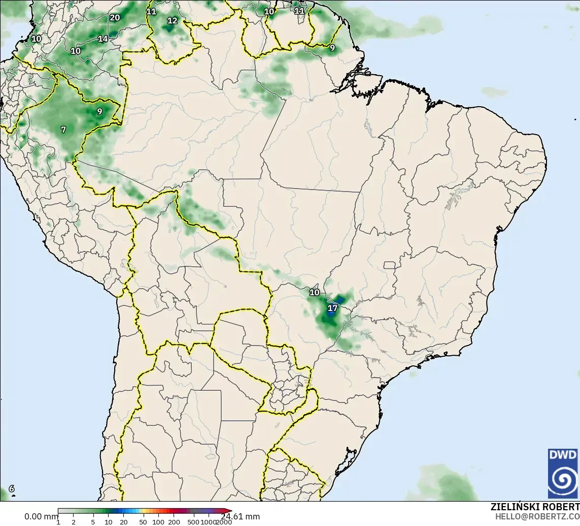 ICON modelo - Brasil, Acúmulo de precipitação