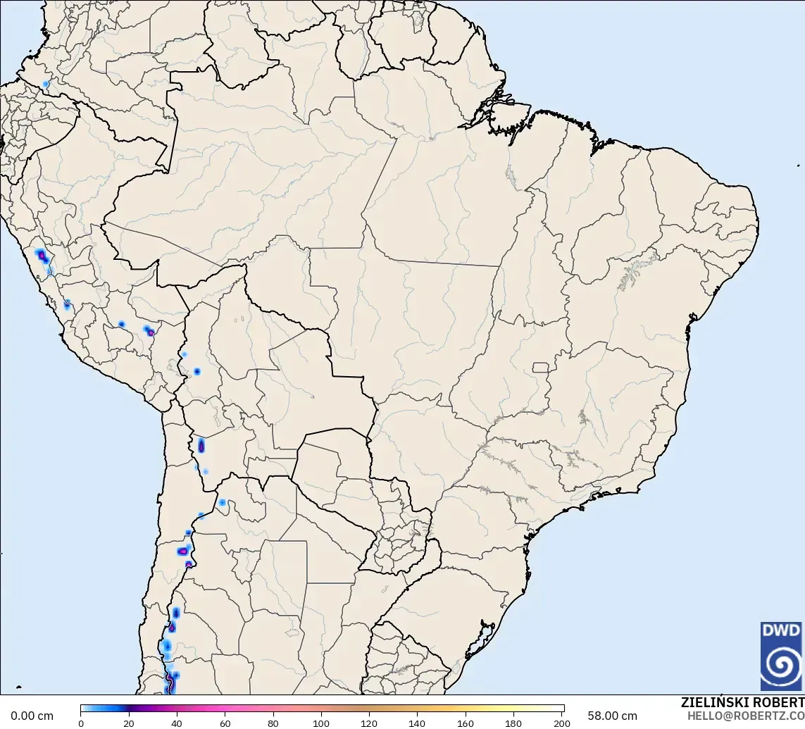 ICON modelo - Brasil, Profundidade da neve
