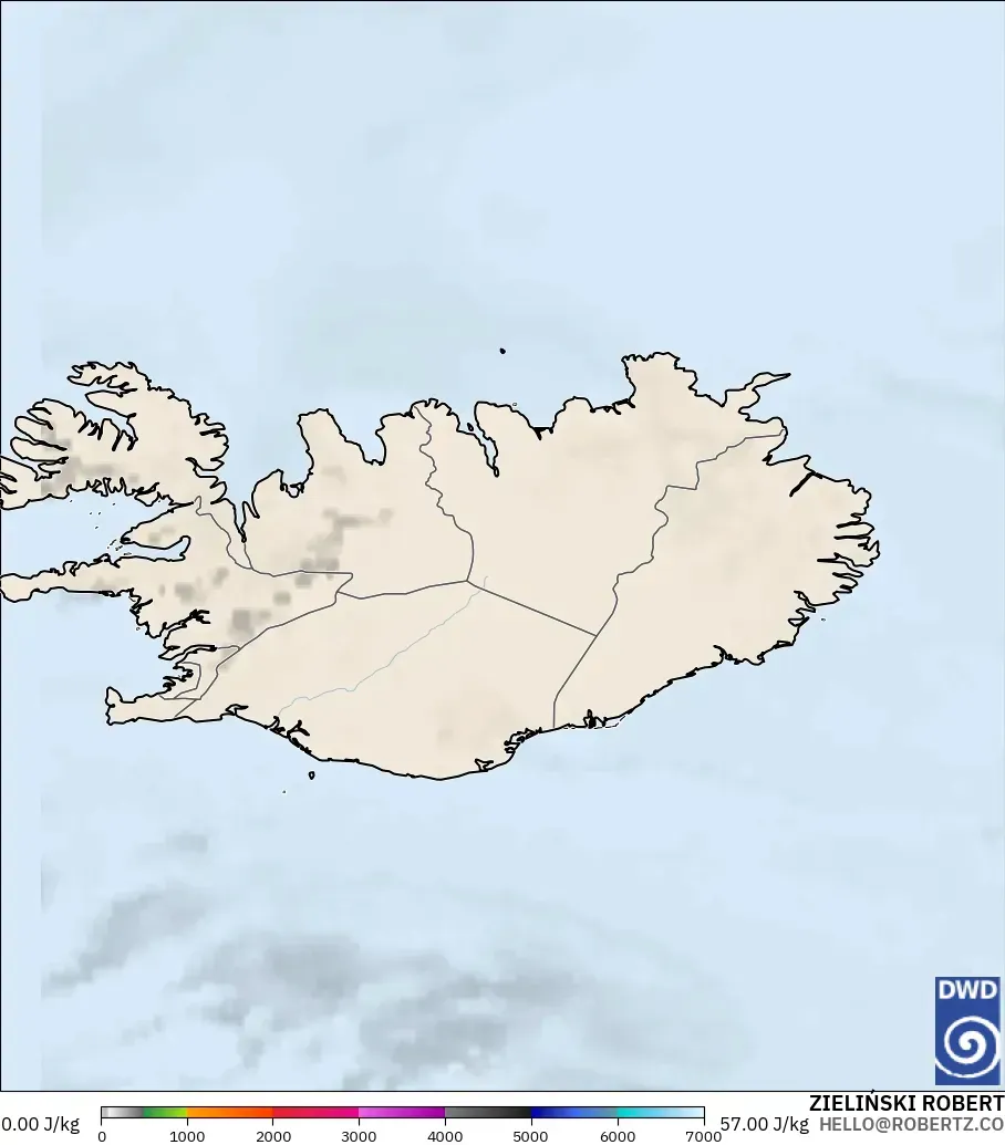 ICON modelo - Islândia, CAPE