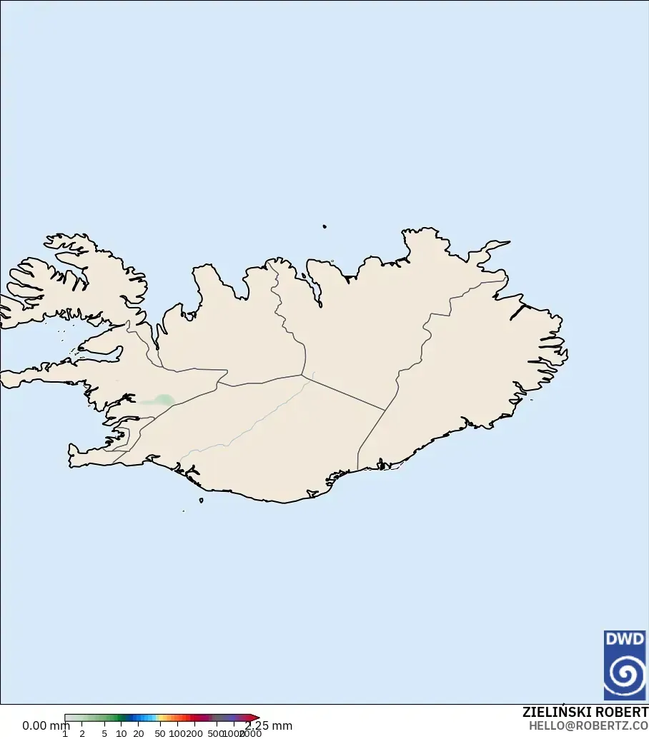 ICON modelo - Islândia, Acúmulo de precipitação