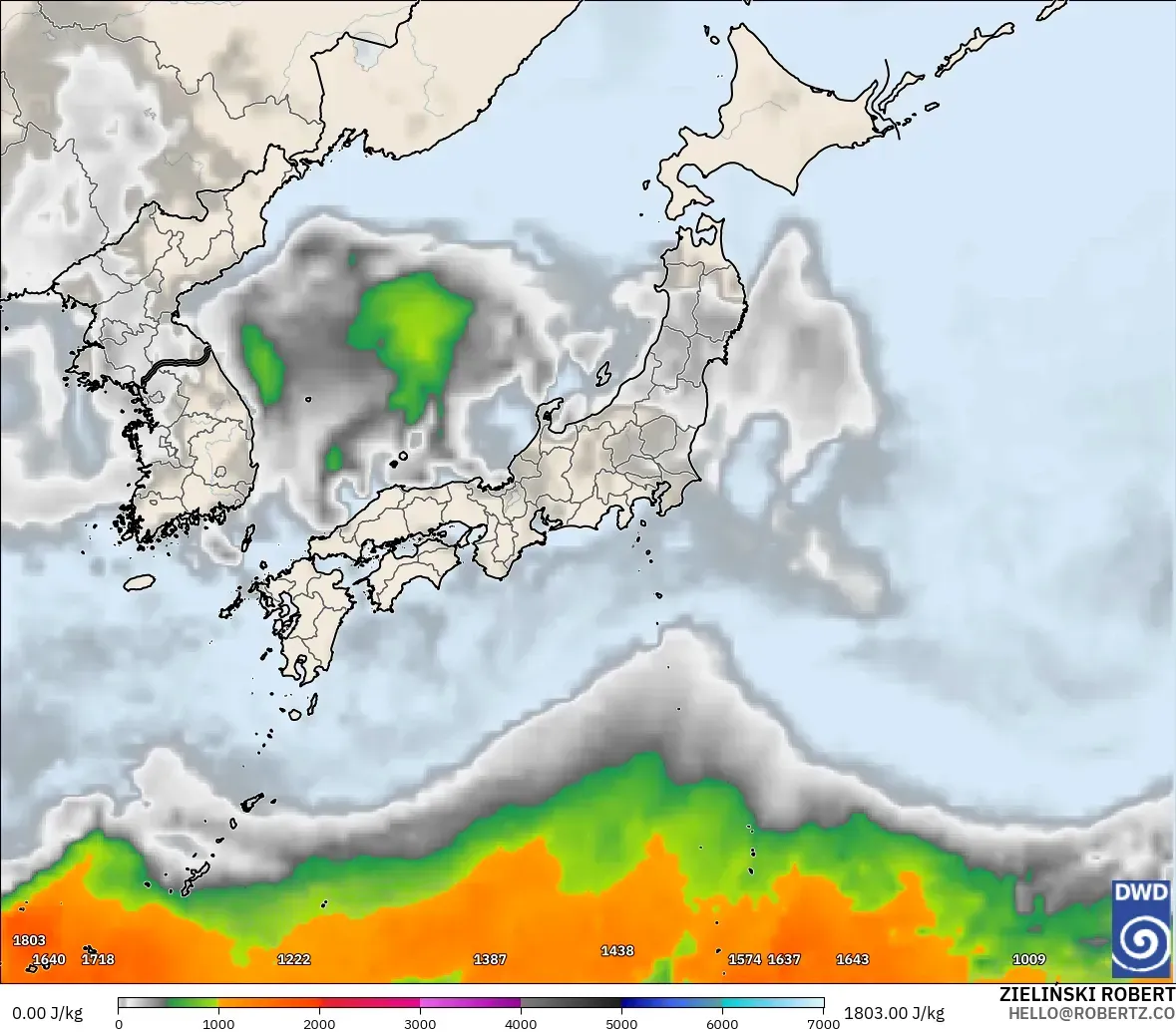 ICON modelo - Japão, CAPE