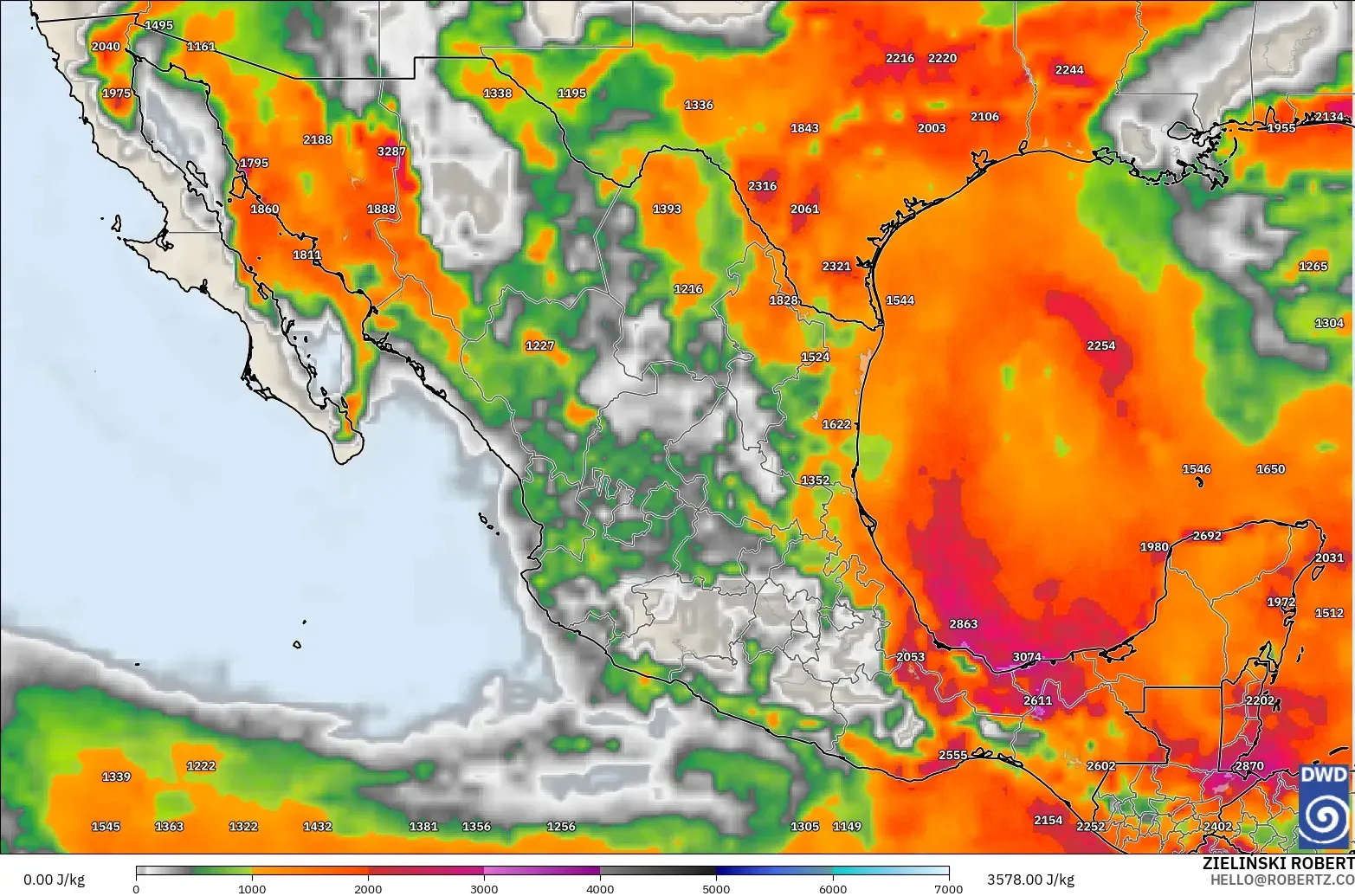 ICON modelo - México, CAPE