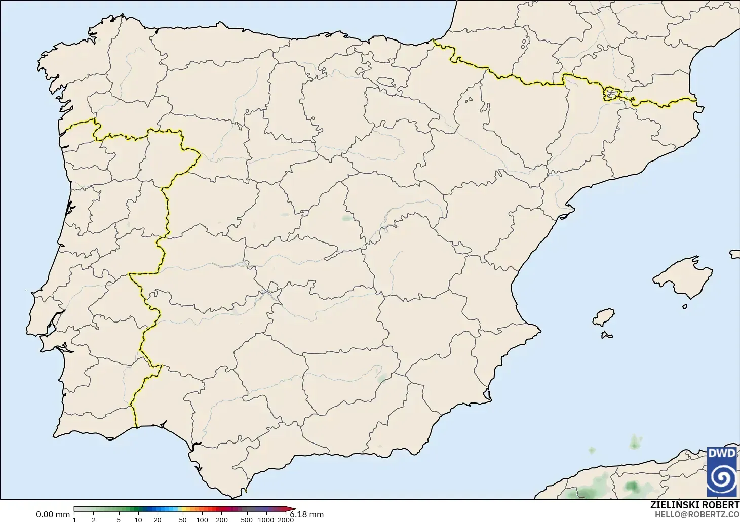 ICON modelo - Espanha, Acúmulo de precipitação