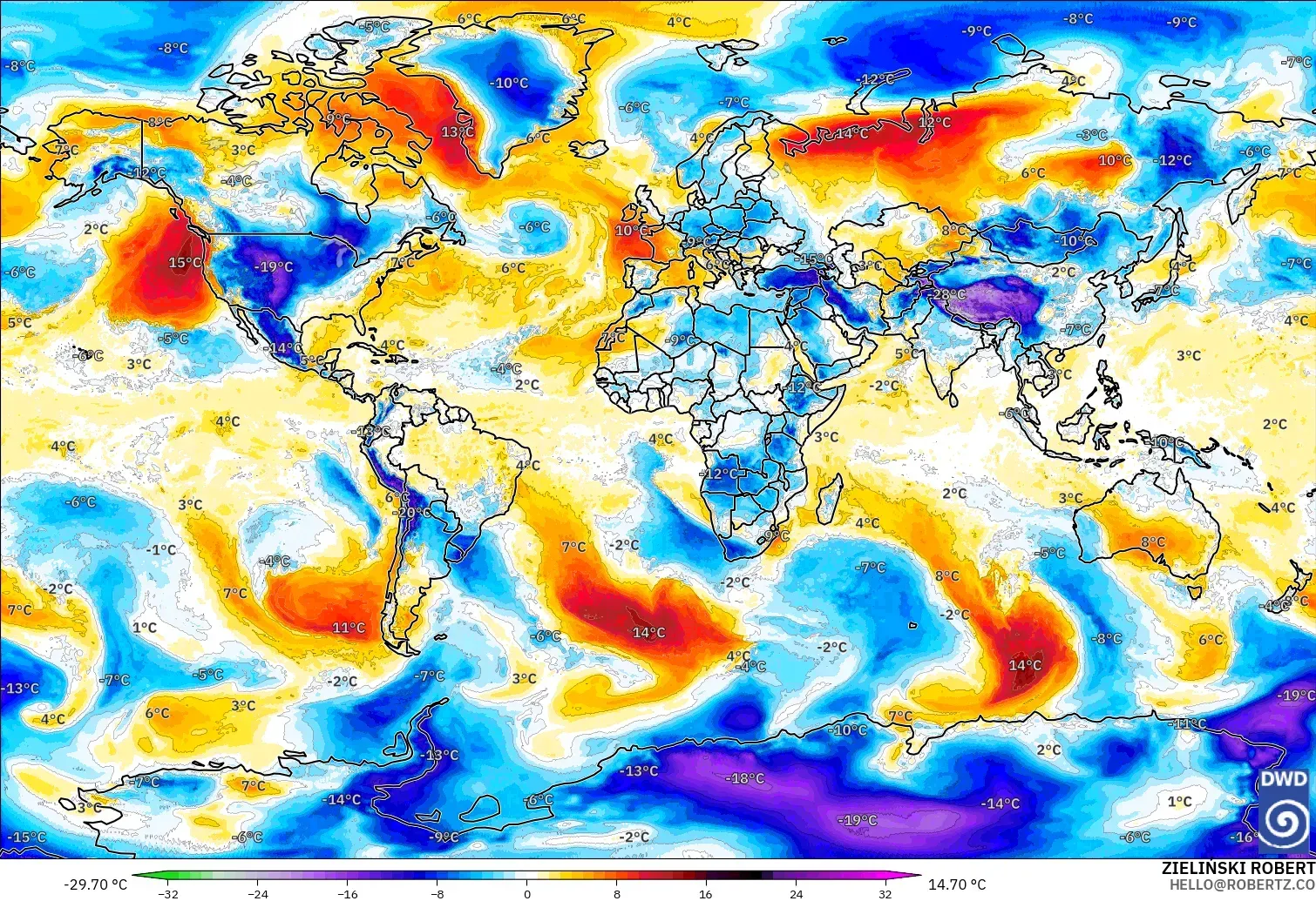 ICON modelo - Mundo, Anomalia de temperatura a 850 hPa