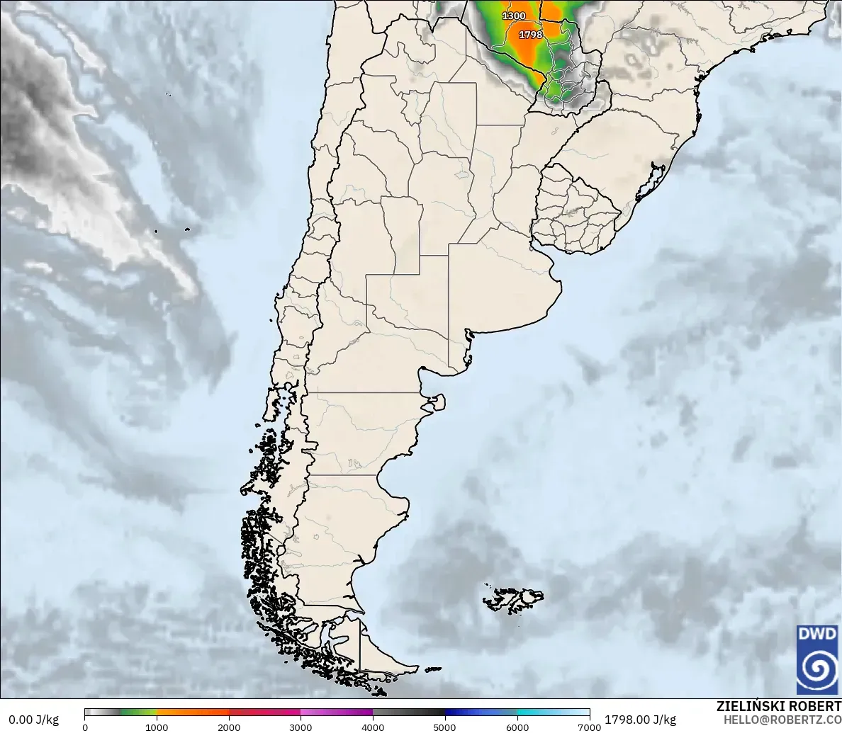ICON modelo - Argentina, CAPE