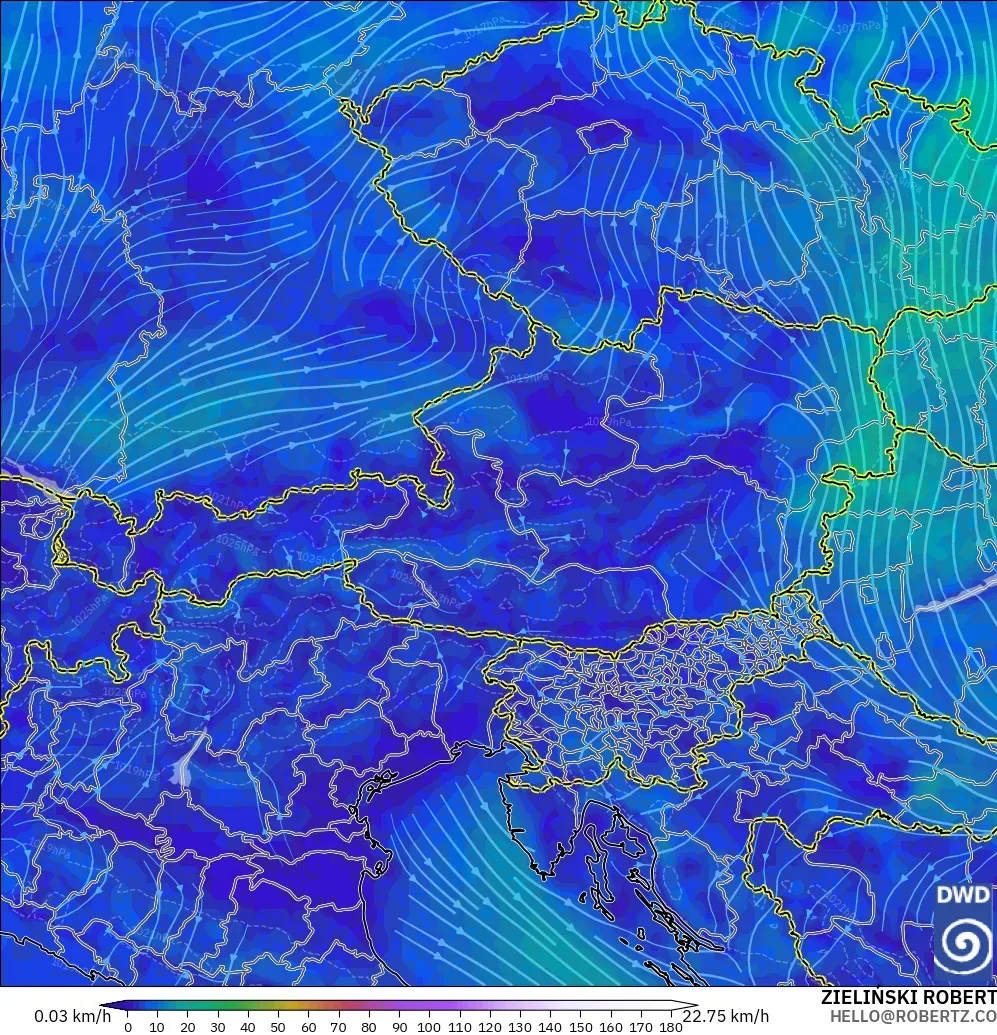 ICON modelo - Áustria, Vento a 10 m