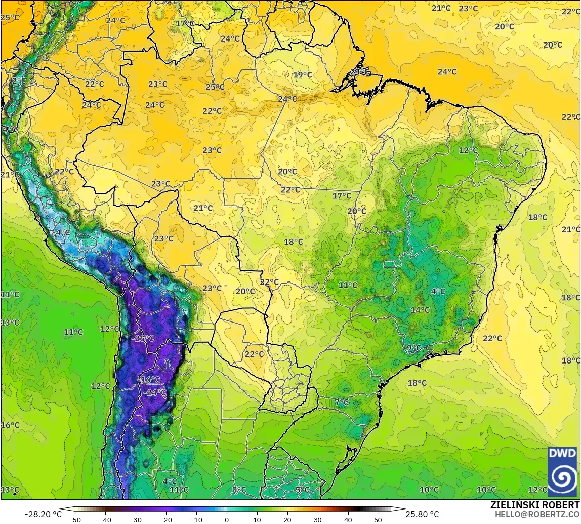 ICON modelo - Brasil, Ponto de orvalho a 2 m