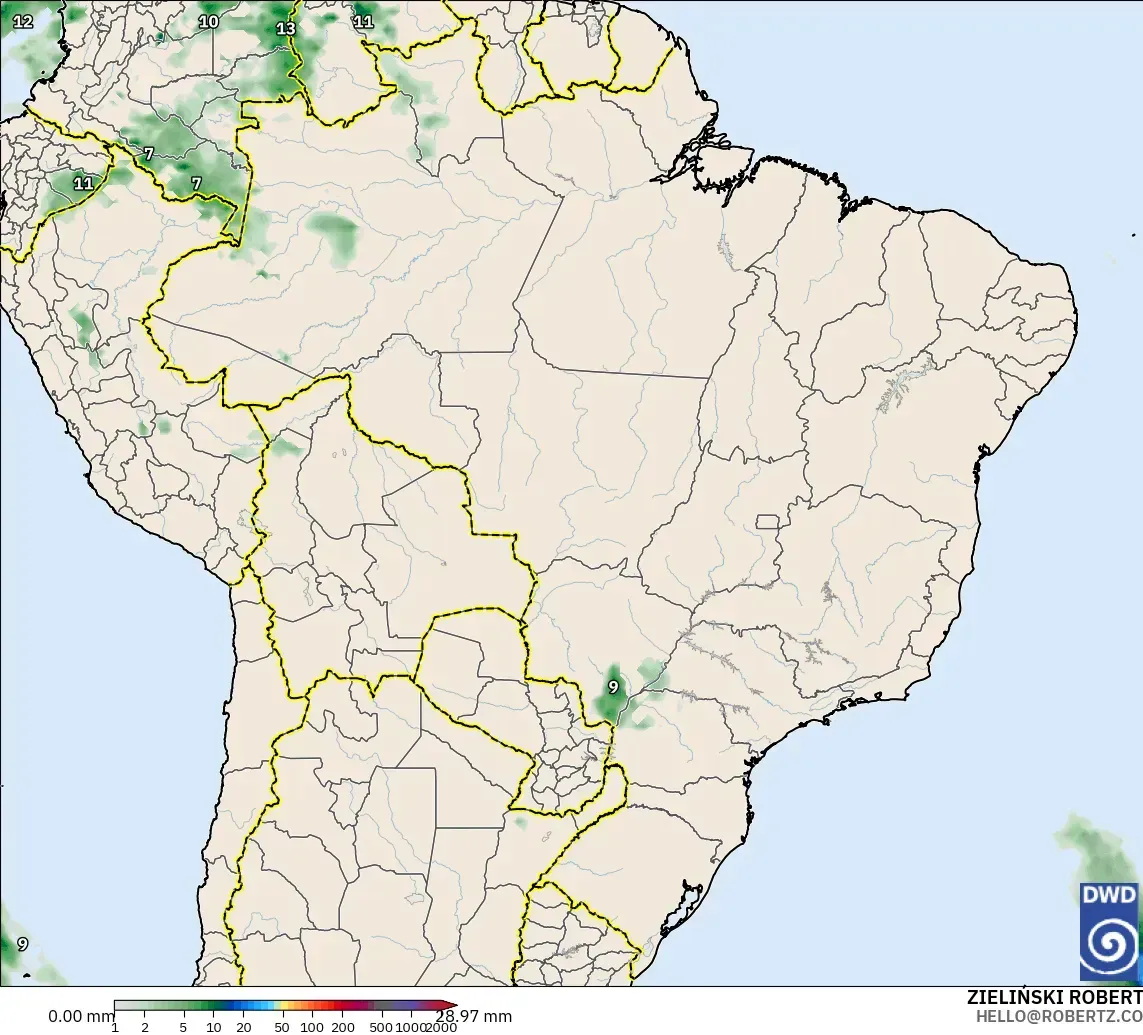 ICON modelo - Brasil, Acúmulo de precipitação