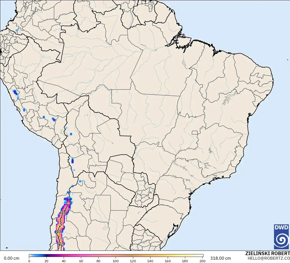 ICON modelo - Brasil, Profundidade da neve