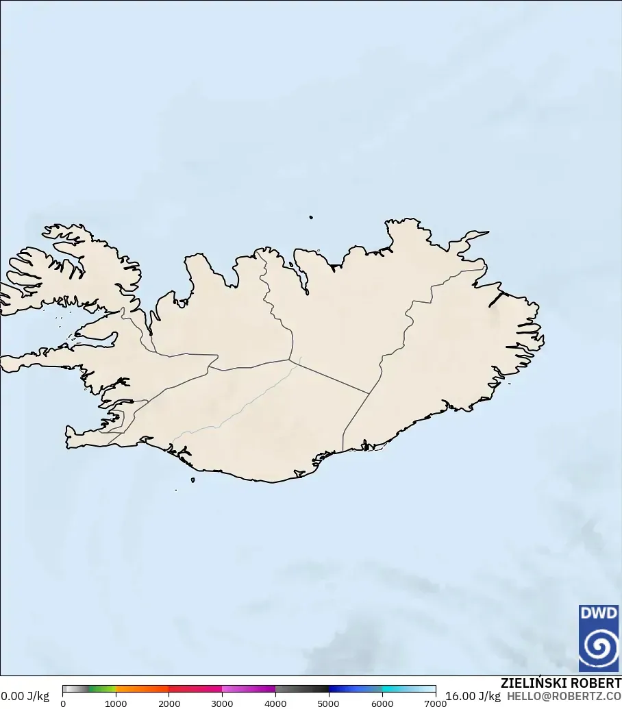 ICON modelo - Islândia, CAPE
