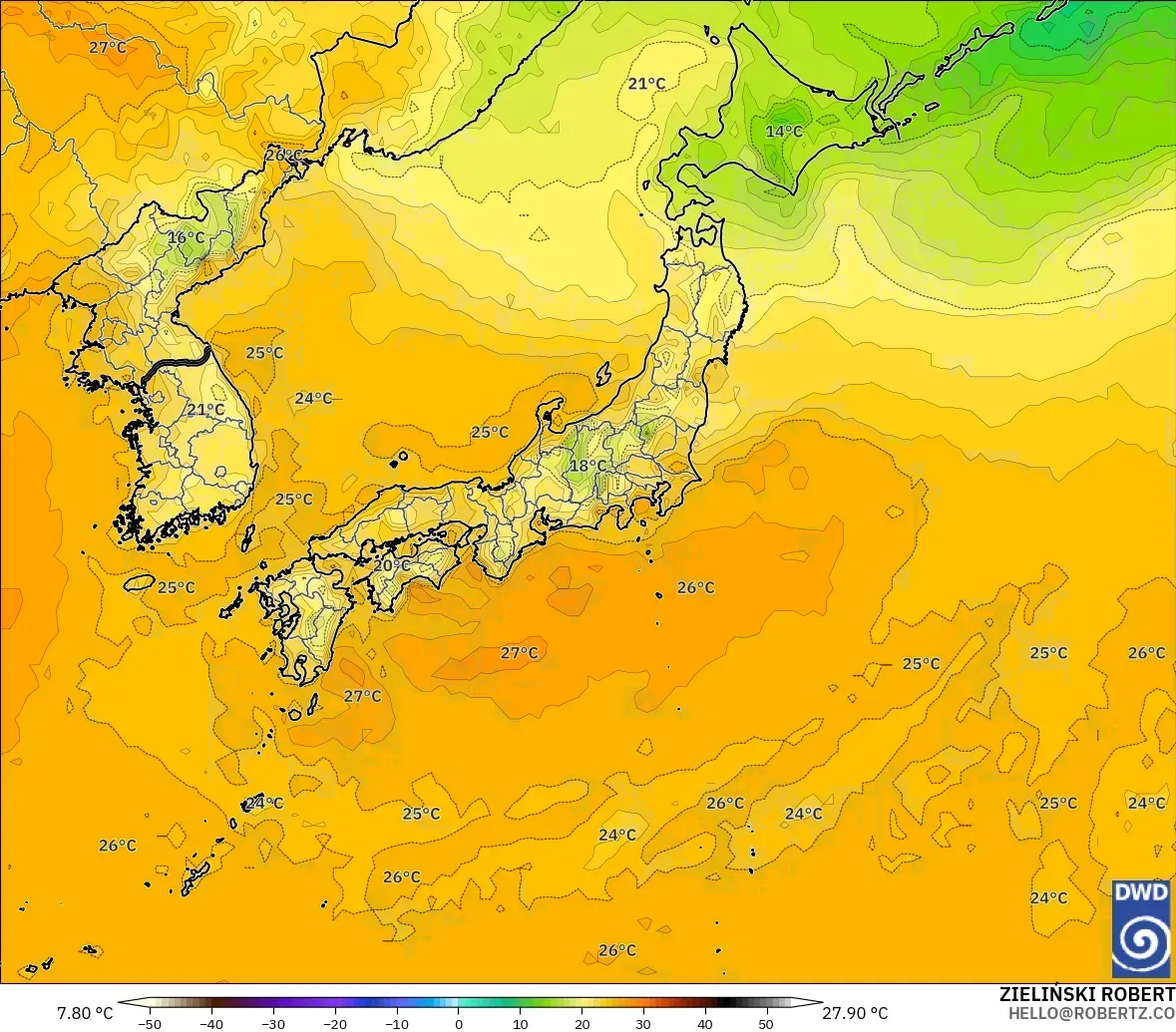 ICON modelo - Japão, Ponto de orvalho a 2 m