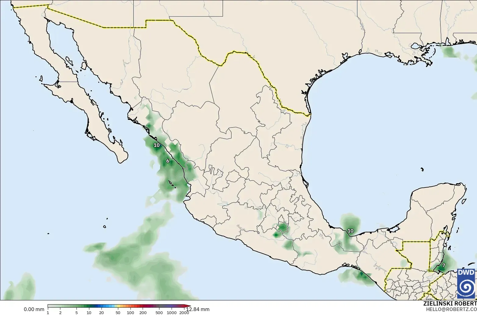 ICON modelo - México, Acúmulo de precipitação