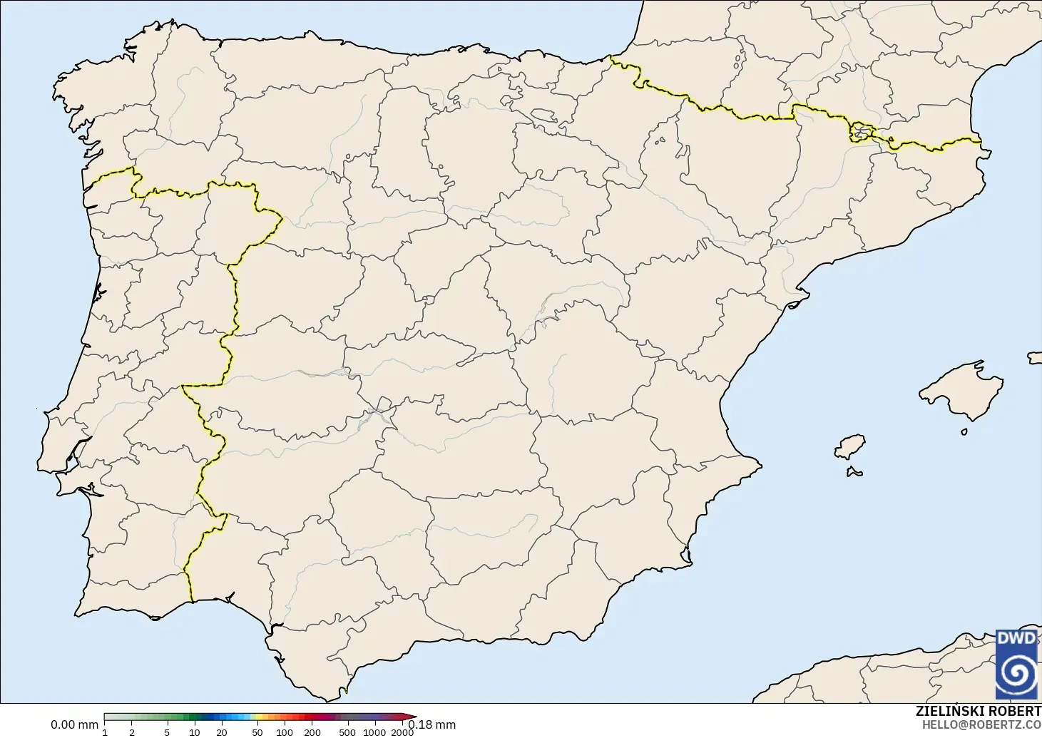 ICON modelo - Espanha, Acúmulo de precipitação