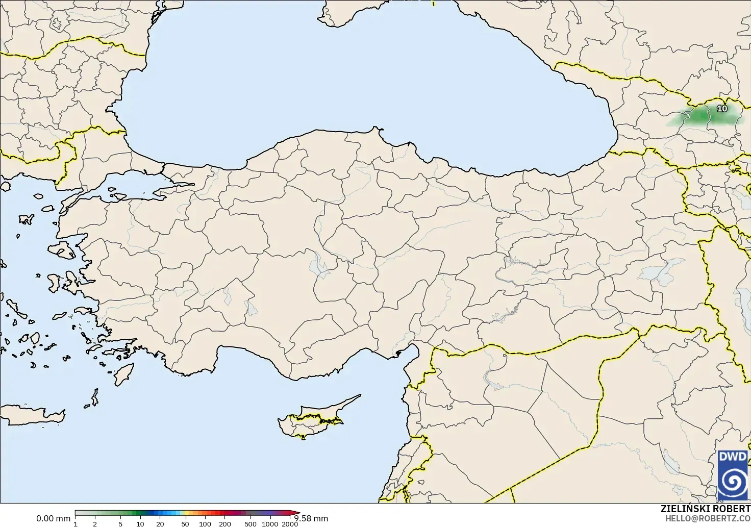 ICON modelo - Turquia, Acúmulo de precipitação