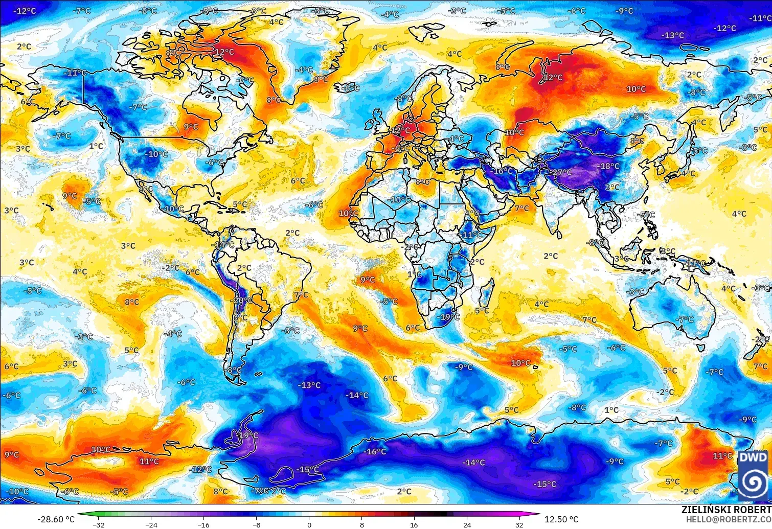 ICON modelo - Mundo, Anomalia de temperatura a 850 hPa