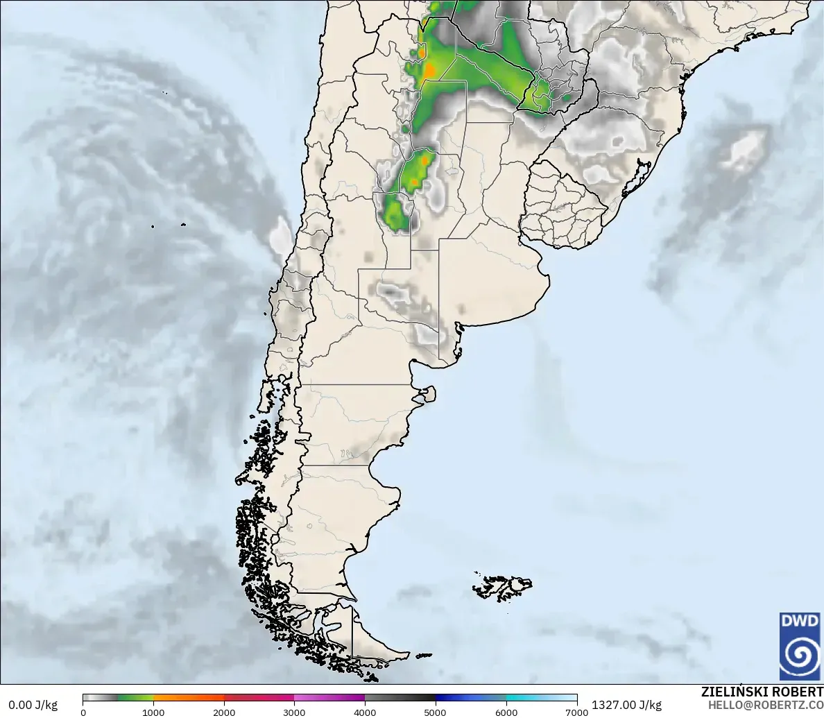 ICON modelo - Argentina, CAPE