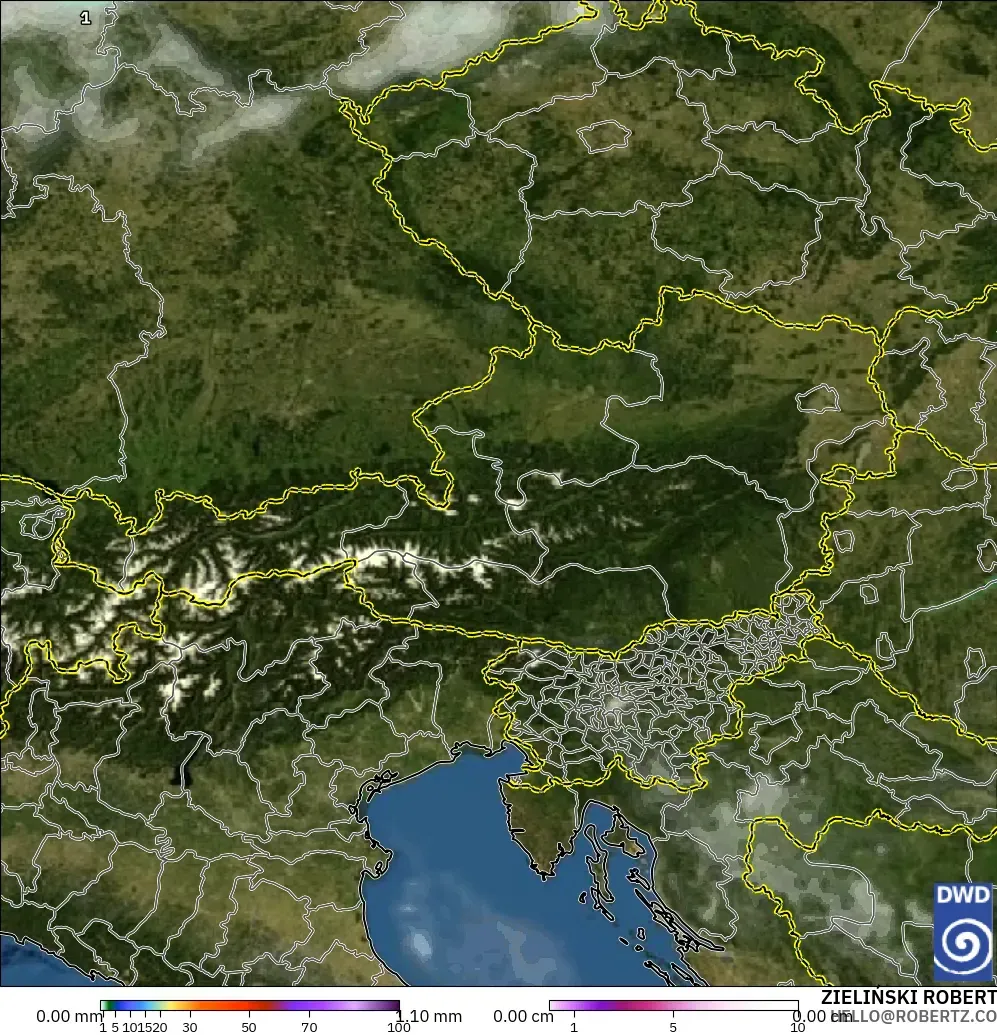 ICON modelo - Áustria, Precipitação, nuvens e pressão