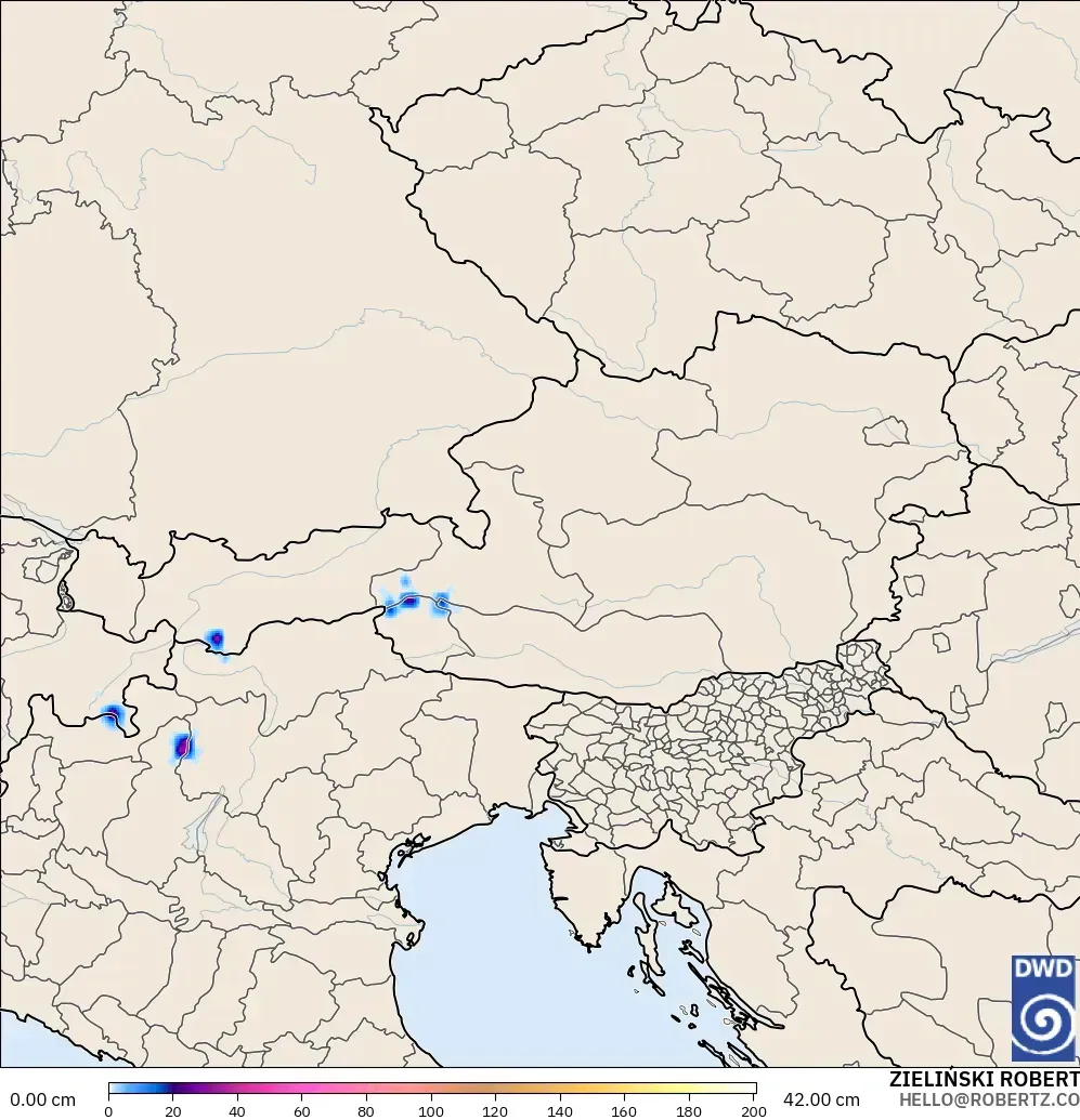 ICON modelo - Áustria, Profundidade da neve