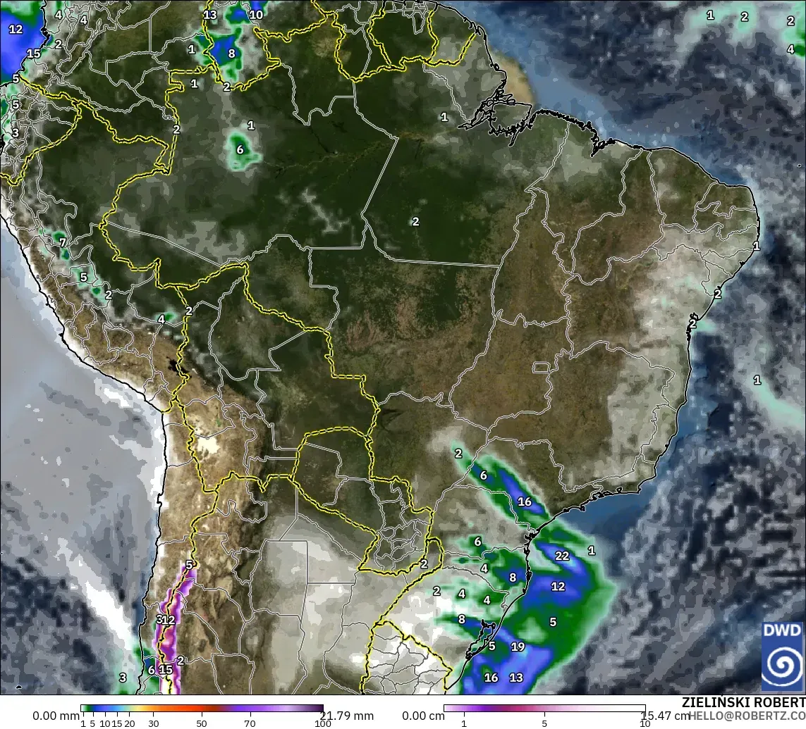 ICON modelo - Brasil, Precipitação, nuvens e pressão
