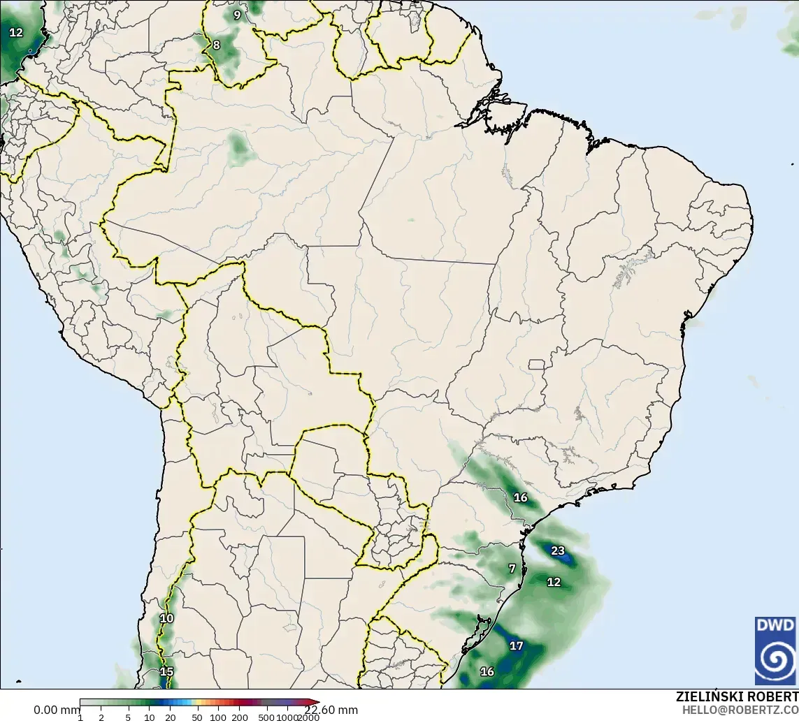 ICON modelo - Brasil, Acúmulo de precipitação