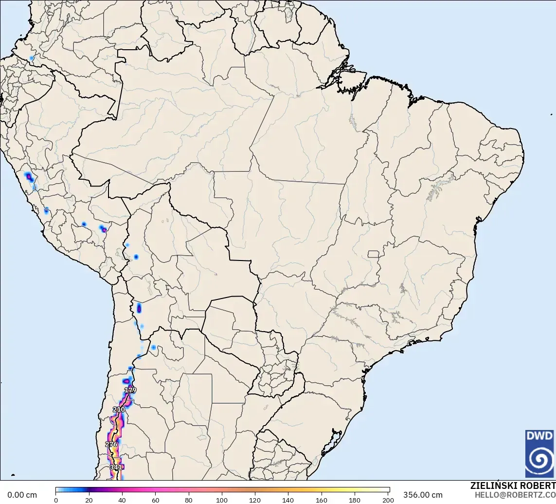 ICON modelo - Brasil, Profundidade da neve