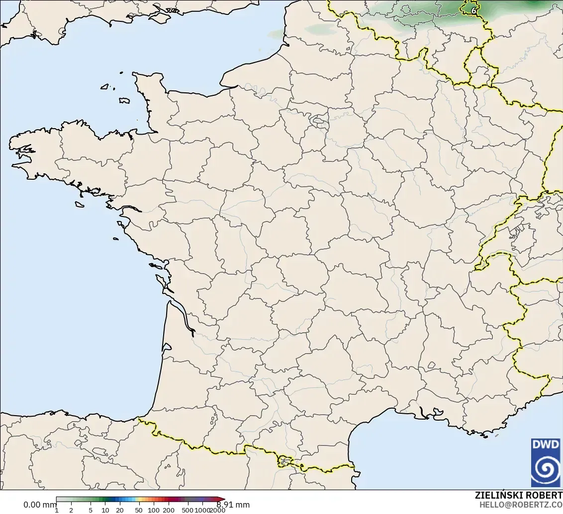 ICON modelo - França, Acúmulo de precipitação