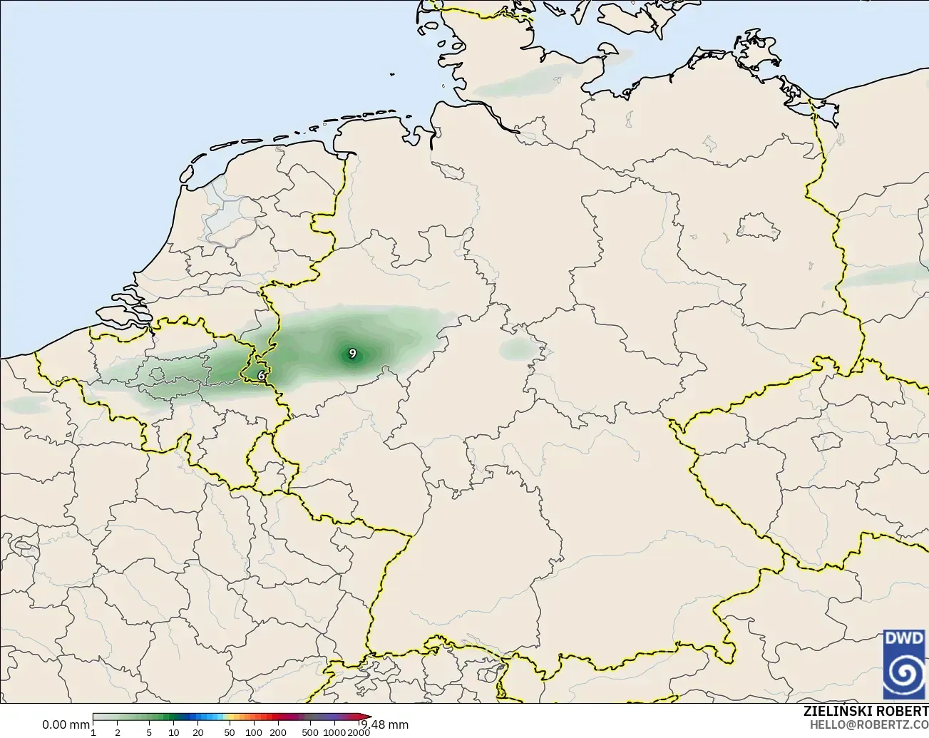 ICON modelo - Alemanha, Acúmulo de precipitação
