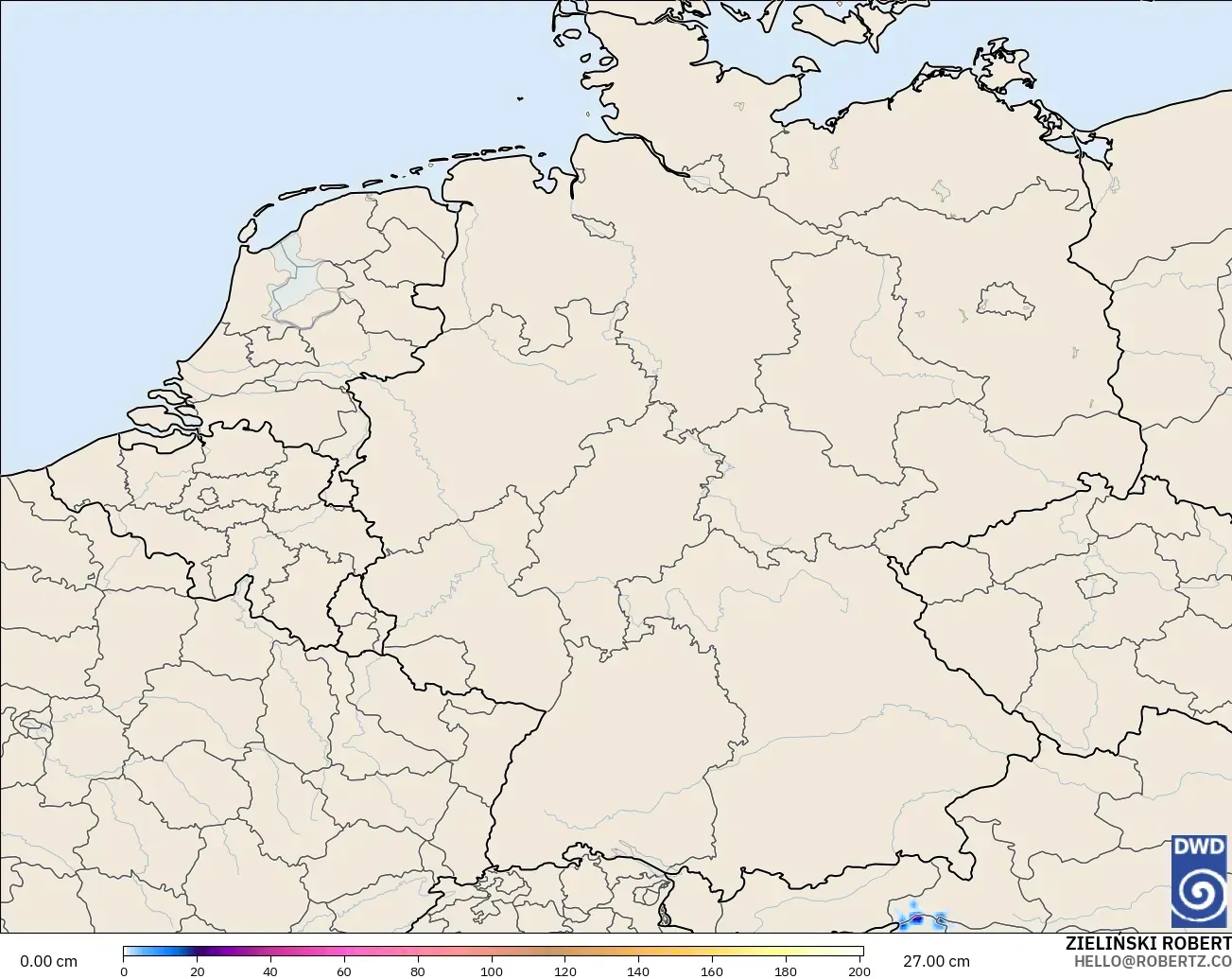 ICON modelo - Alemanha, Profundidade da neve