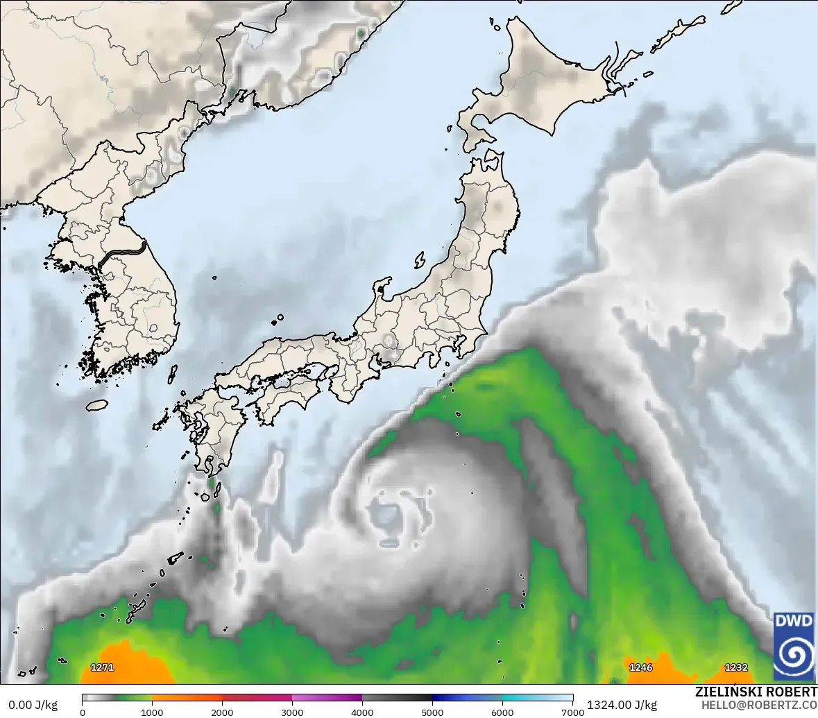 ICON modelo - Japão, CAPE