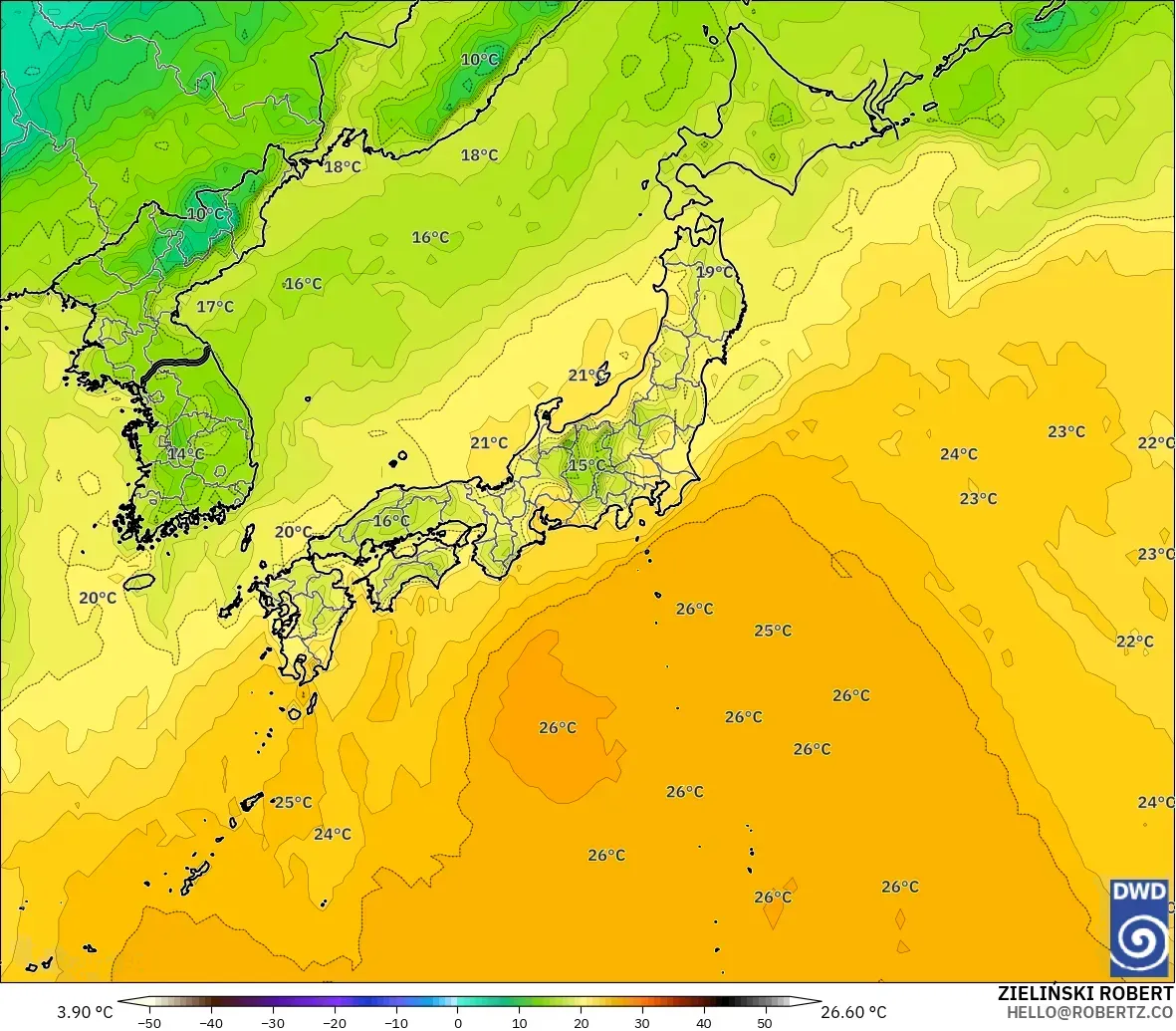 ICON modelo - Japão, Ponto de orvalho a 2 m