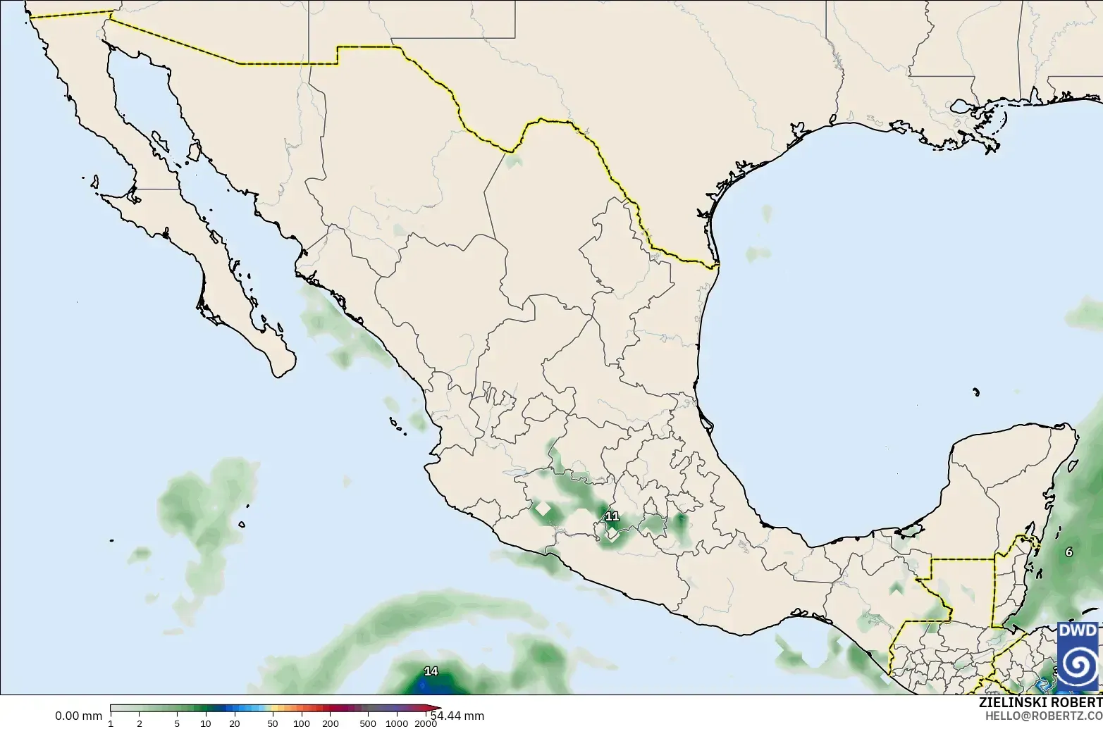 ICON modelo - México, Acúmulo de precipitação