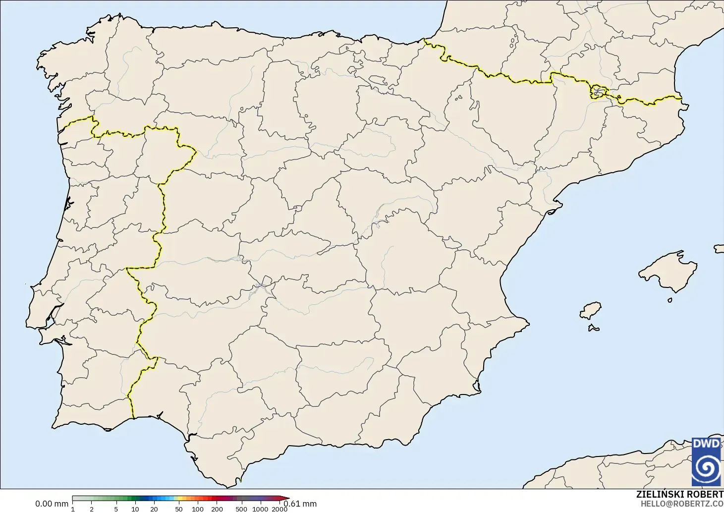ICON modelo - Espanha, Acúmulo de precipitação
