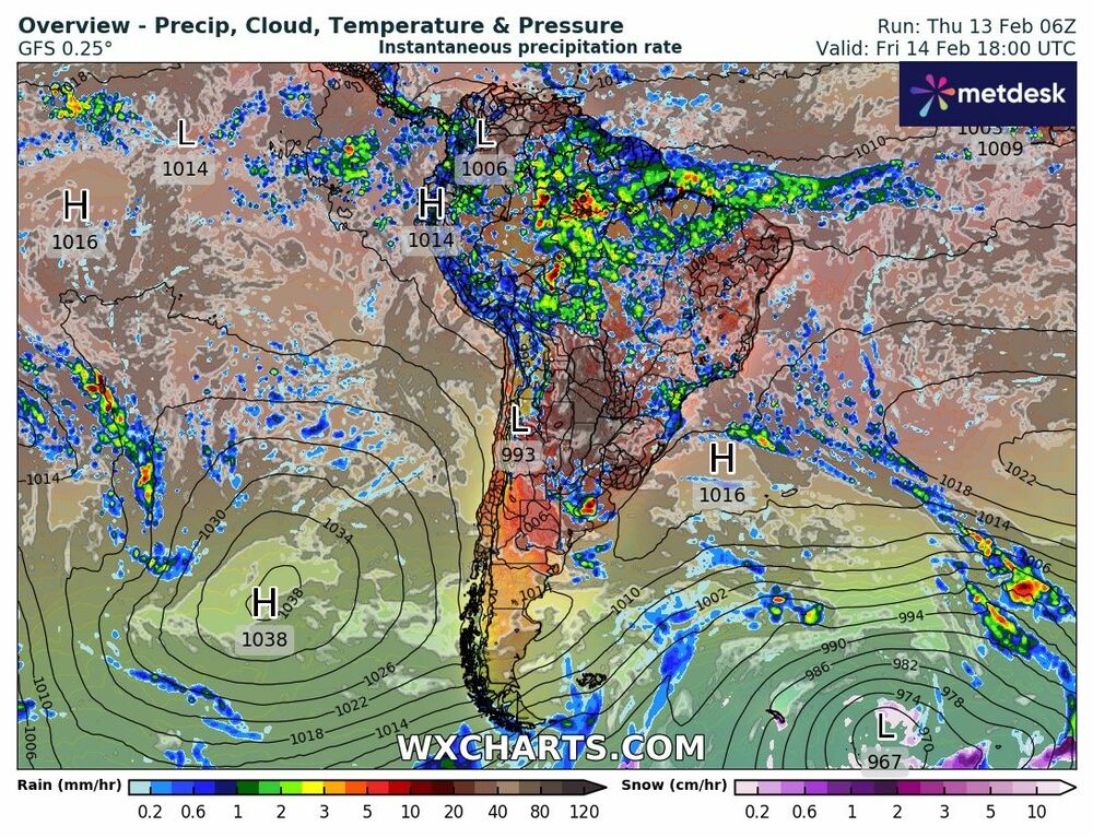 Mapa de Precipitação – Intensidade das Chuvas e Áreas de Risco [14 de fevereiro de 2025]
