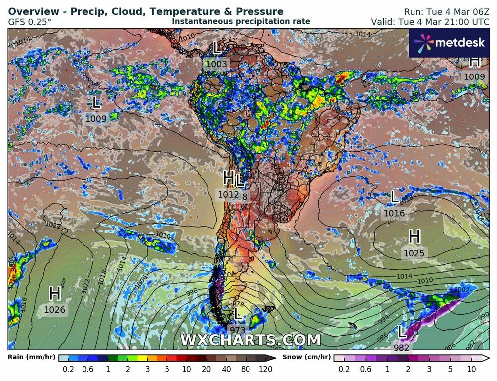 Mapa de Precipitação no Brasil - 4 de Março de 2025