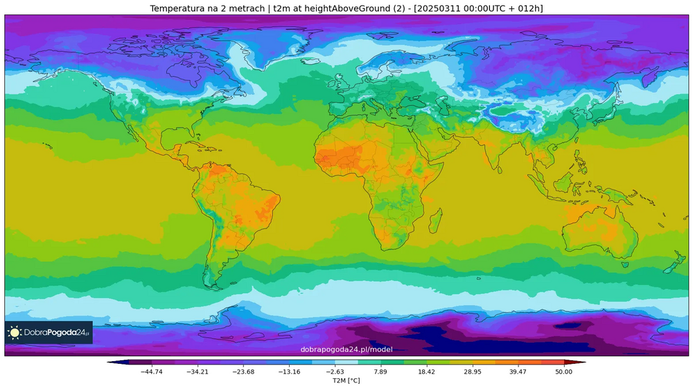 Mapa Global de Temperaturas – 11 de Março de 2025