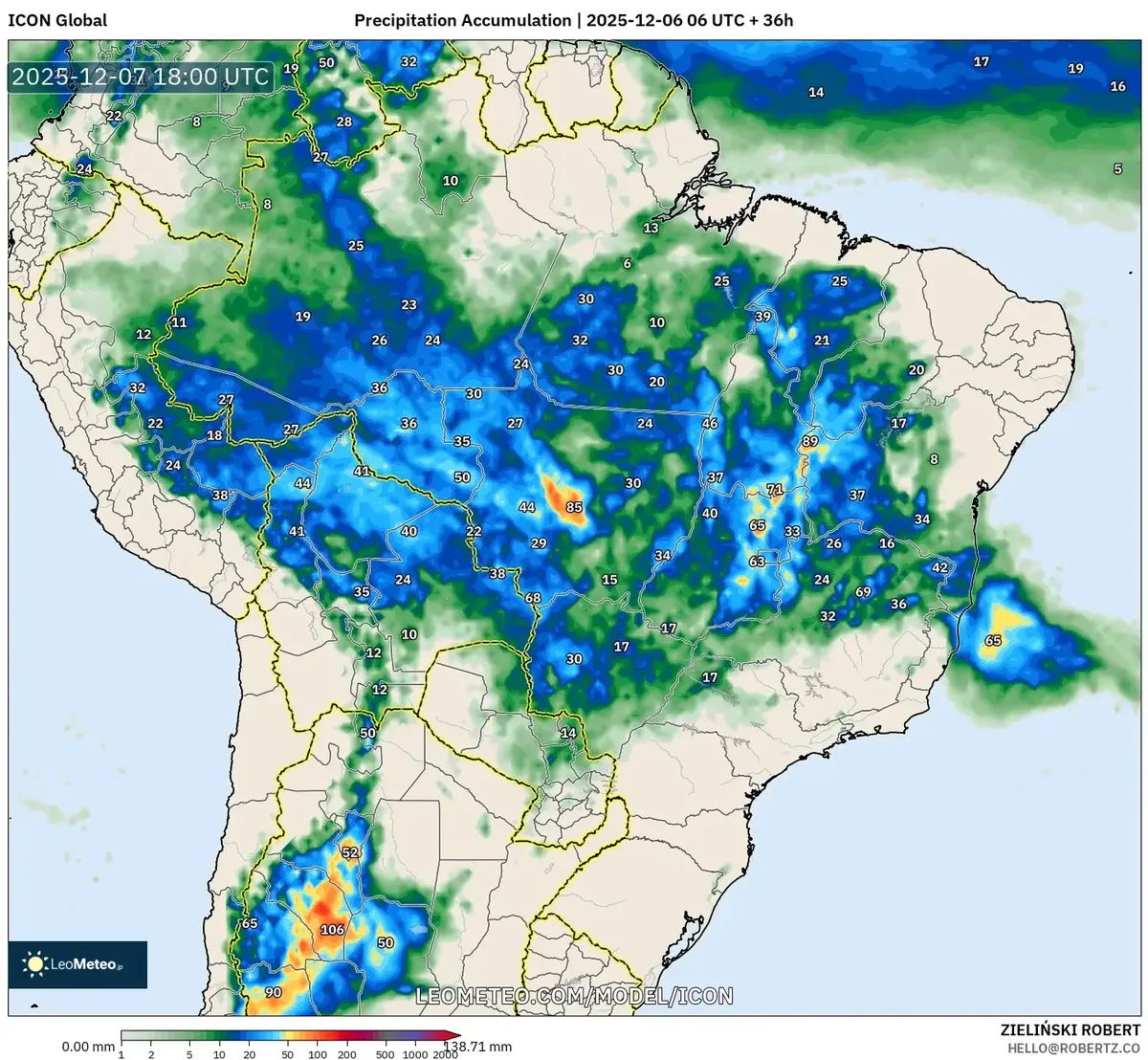 Precipitação Brasil 7 de Dezembro 2025-12-06