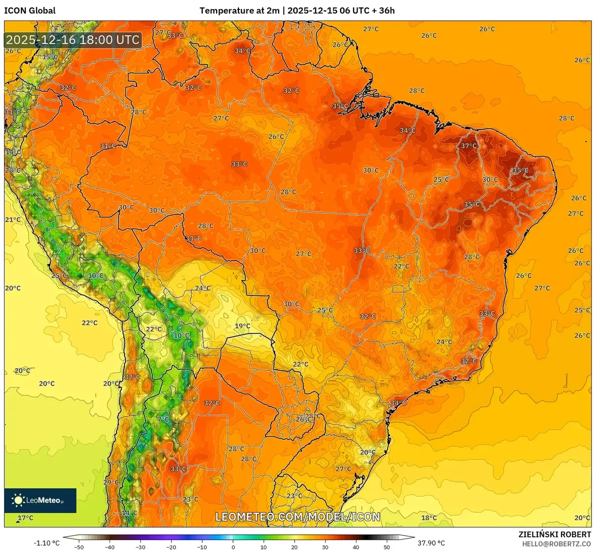 São Paulo Temperature Peak 27°C Forecast Dec