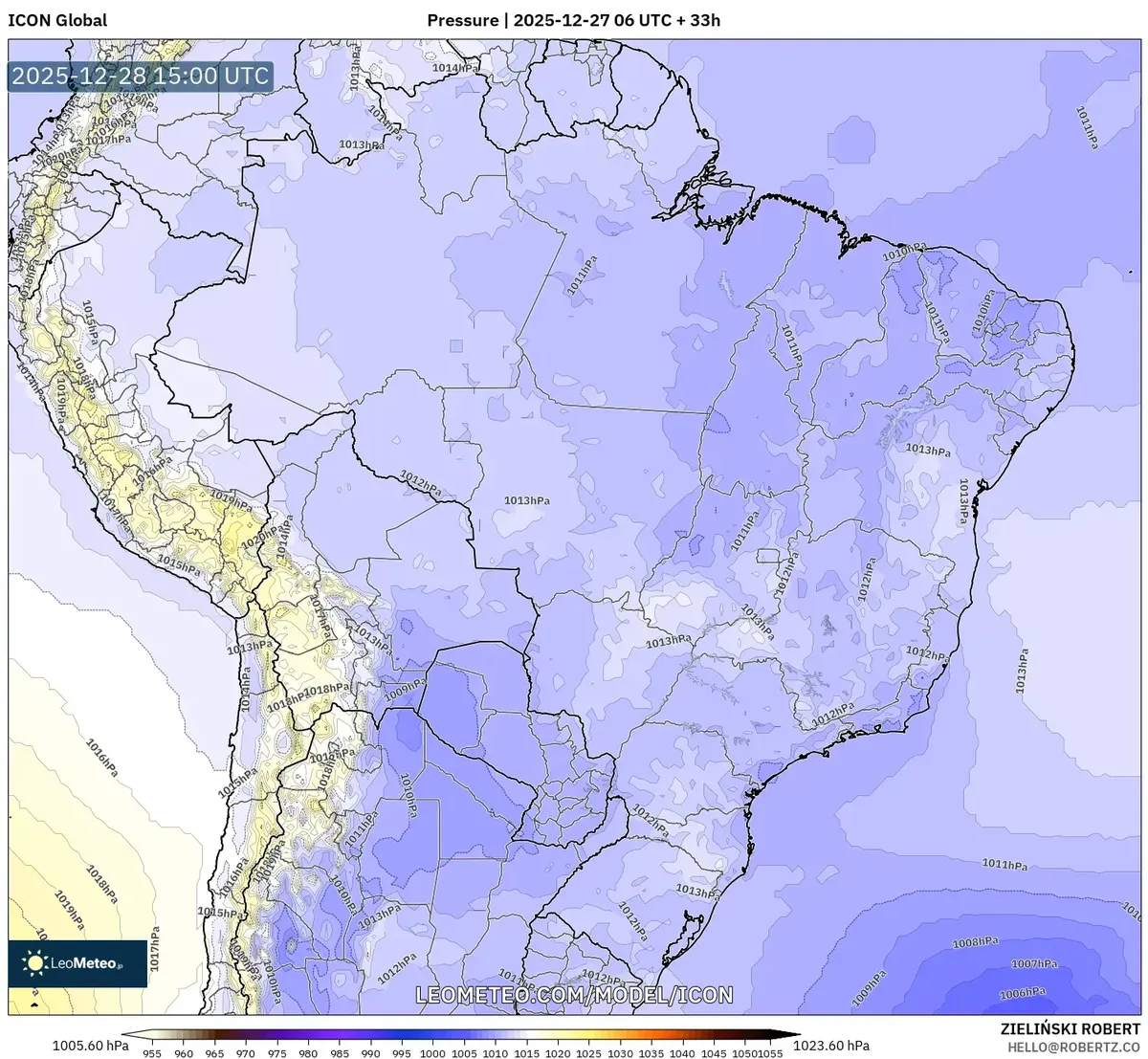 Sistema de Alta Pressão Dominando o Brasil em 28 de Dezembro de 2025